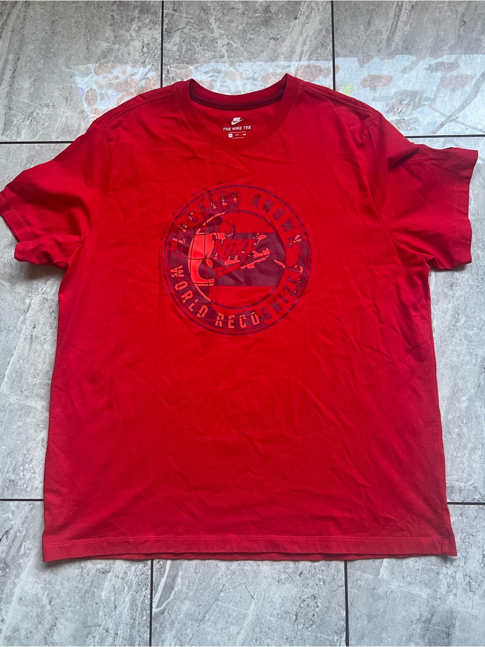 Nike City To World T-Shirt Size 2XL DJ0360-657 Men's University Red Globally